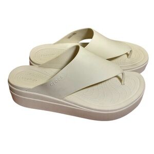 CROCS Lite Ride Brooklyn Bone Women's wedge Sandals Sz‎ 9